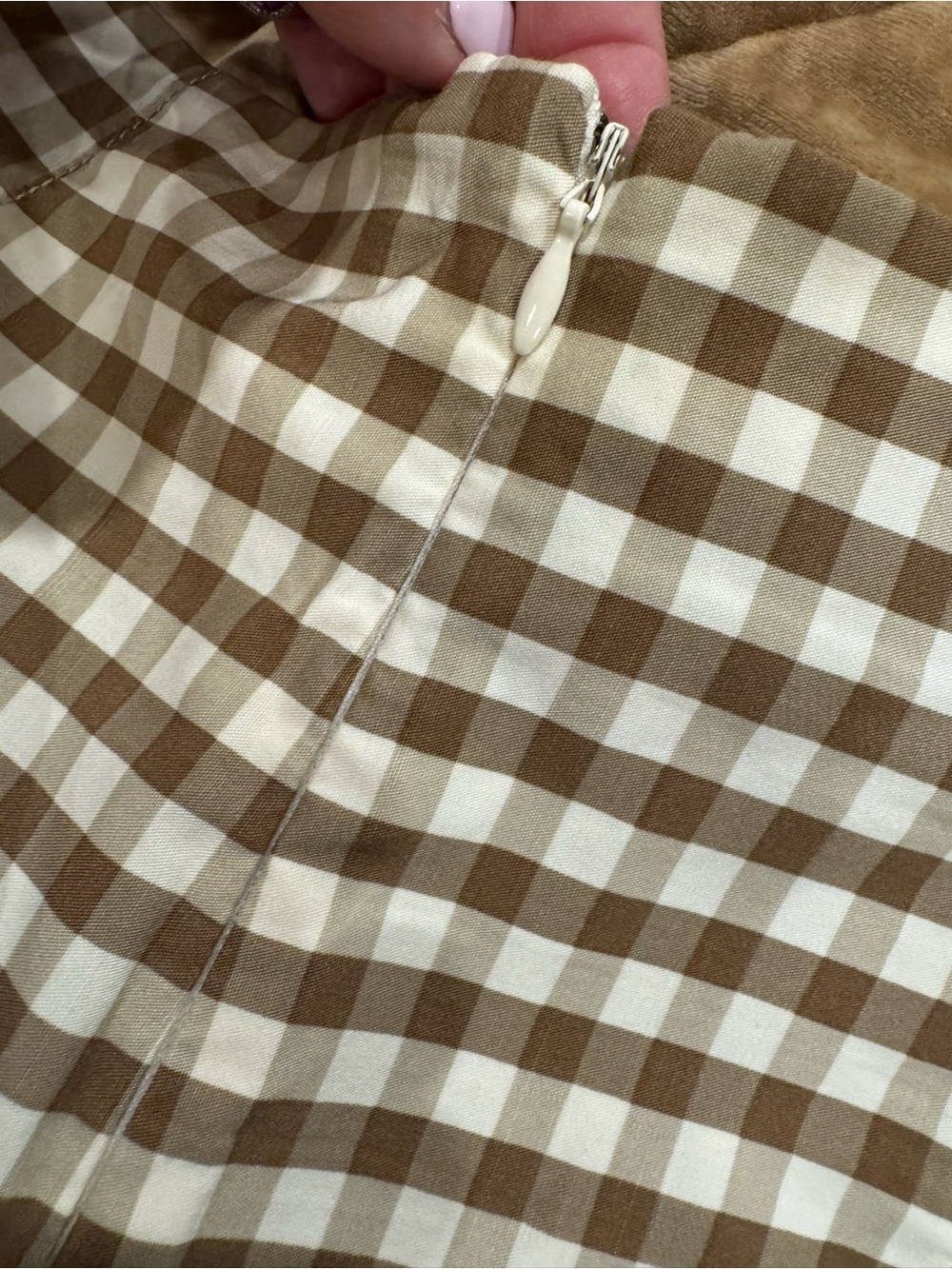 Maeve Brown&White Gingham Ruffle-Hem wide leg Pants w/ pockets! Fun&Flattering! - Picture 6 of 14